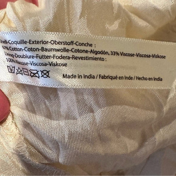 FP One Free People Giselle Tie Waist Handkerchief Ivory Lined Skirt Size Small - Picture 11 of 12